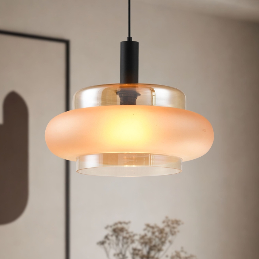 Pendelleuchte mit Kabel BRIZI 1xE27/40W/230V beige/rauchfarben