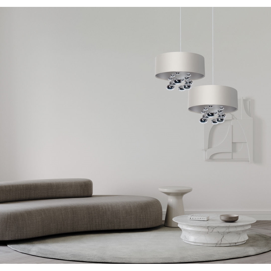 Pendelleuchte mit Kabel BUBBLE 1xE27/60W/230V, Durchmesser 50 cm, weiß