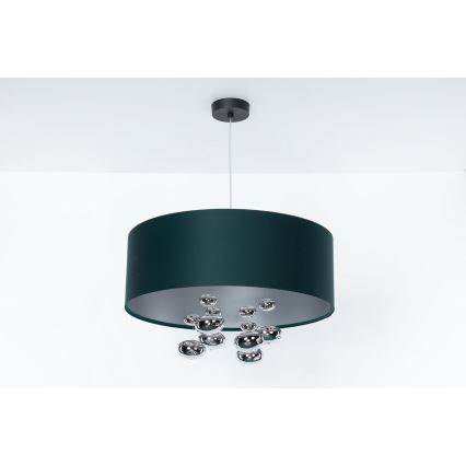 Pendelleuchte mit Kabel BUBBLE 1xE27/60W/230V Ø 40 cm grün