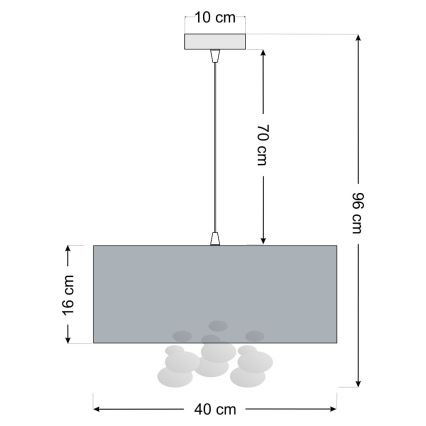 Pendelleuchte mit Kabel BUBBLE 1xE27/60W/230V Ø 40 cm grün