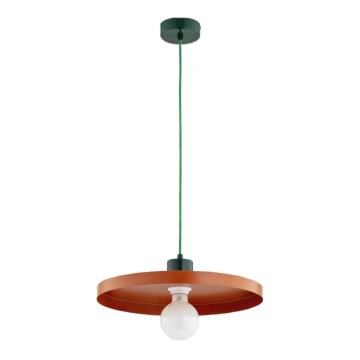 Pendelleuchte mit Kabel ETERI 1xE27/15W/230V Kupfer/Grün