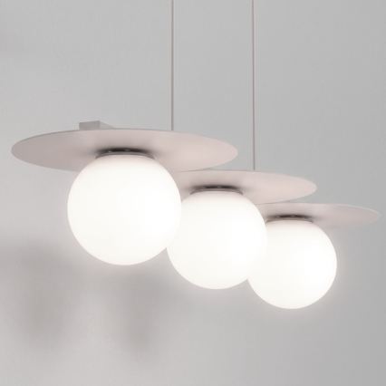 Pendelleuchte mit Kabel FLAT 3xE27/15W/230V cremefarben