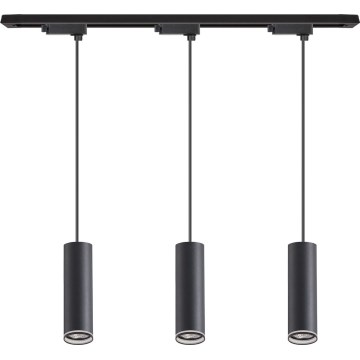 Pendelleuchte mit Kabel für das Schienensystem PIPE 3xGU10/10W/230V schwarz