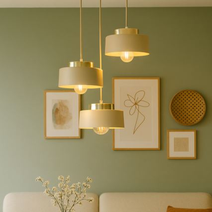 Pendelleuchte mit Kabel IGNIA 3xE27/60W/230V taupe