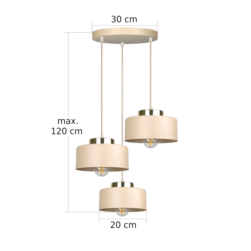 Pendelleuchte mit Kabel IGNIA 3xE27/60W/230V taupe