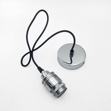 Pendelleuchte mit Kabel JULL 1xE27/15W/230V glänzender Chrom/transparent