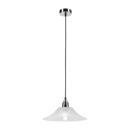 Pendelleuchte mit Kabel JULL 1xE27/15W/230V glänzender Chrom/transparent