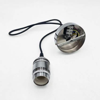 Pendelleuchte mit Kabel JULL 1xE27/15W/230V glänzender Chrom/transparent
