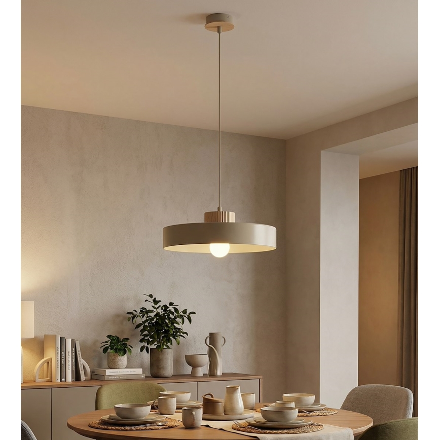 Pendelleuchte mit Kabel KIVI 1xE27/15W/230V beige