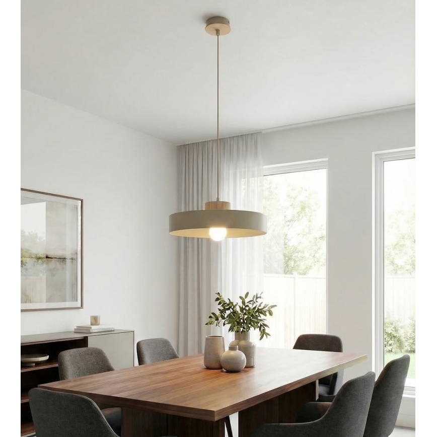 Pendelleuchte mit Kabel KIVI 1xE27/15W/230V beige