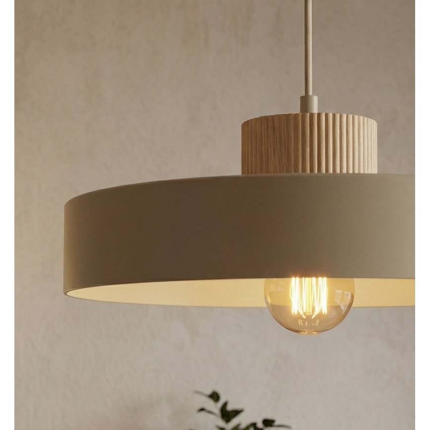 Pendelleuchte mit Kabel KIVI 1xE27/15W/230V beige