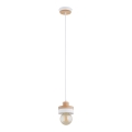 Pendelleuchte mit Kabel LARSO 1xE27/15W/230V weiß/beige