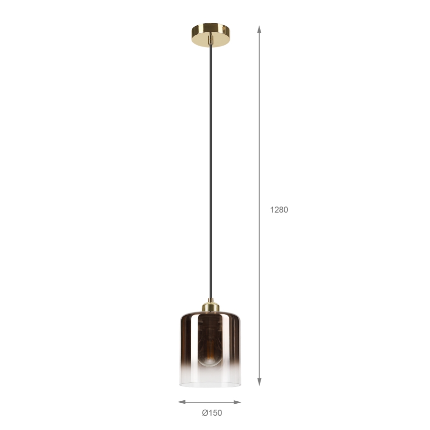 Pendelleuchte mit Kabel LIAH 1xE27/15W/230V gold/rauchbraun