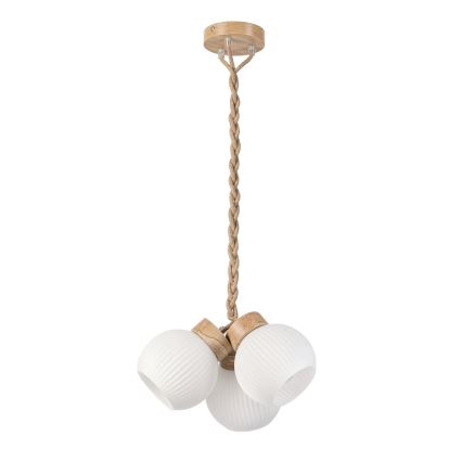 Pendelleuchte mit Kabel LOOMIS 3xE27/15W/230V 83 cm beige/Eiche