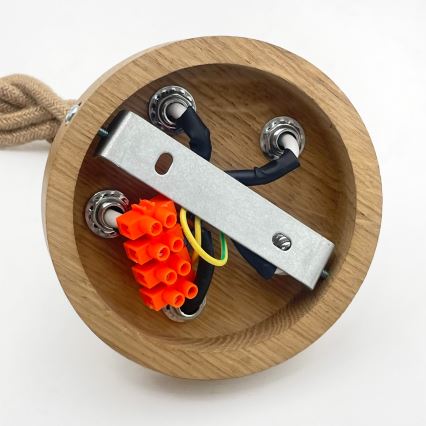 Pendelleuchte mit Kabel LOOMIS 5xE27/15W/230V 130 cm beige/Eiche