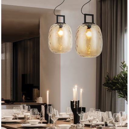 Pendelleuchte mit Kabel LUCY 1xE27/40W/230V rauchbeige