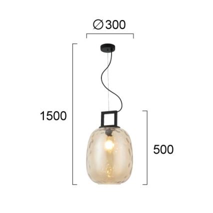Pendelleuchte mit Kabel LUCY 1xE27/40W/230V rauchbeige