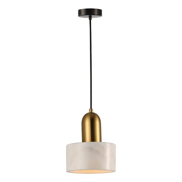 Pendelleuchte mit Kabel MARBLE 1xE27/60W/230V gold/weiß/Marmor-Dekor