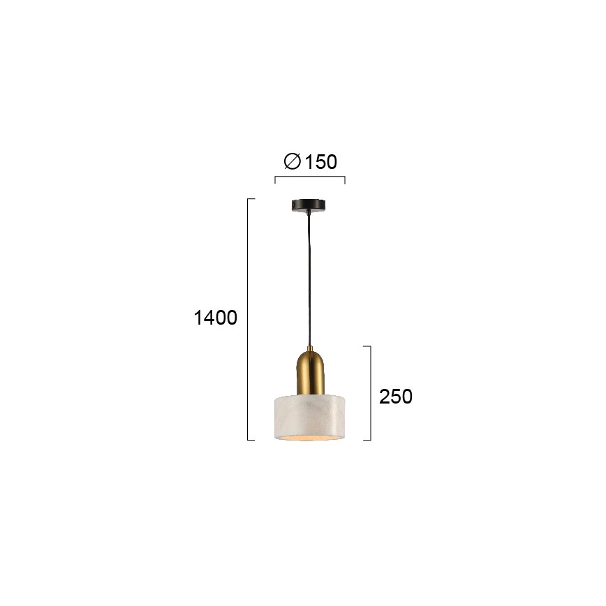 Pendelleuchte mit Kabel MARBLE 1xE27/60W/230V gold/weiß/Marmor-Dekor