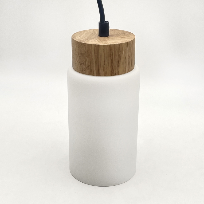 Pendelleuchte mit Kabel MARKUS 5xE27/15W/230V schwarz/Eiche