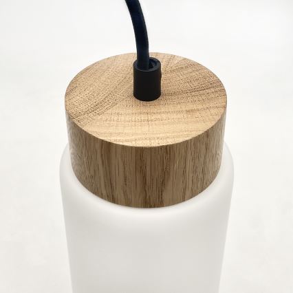 Pendelleuchte mit Kabel MARKUS 5xE27/15W/230V schwarz/Eiche