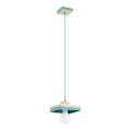 Pendelleuchte mit Kabel MIKO 1xE27/15W/230V Mint/Beige
