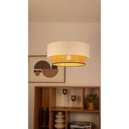 Pendelleuchte mit Kabel NATIA 1xE27/60W/230V Ø 45 cm weiß/braun