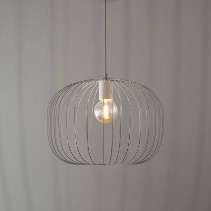 Pendelleuchte mit Kabel OVELLA 1xE27/15W/230V Ø 46 cm cremefarben
