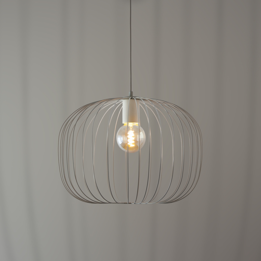 Pendelleuchte mit Kabel OVELLA 1xE27/15W/230V Ø 46 cm cremefarben