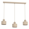 Pendelleuchte mit Kabel PARKLA 3xE27/15W/230V beige