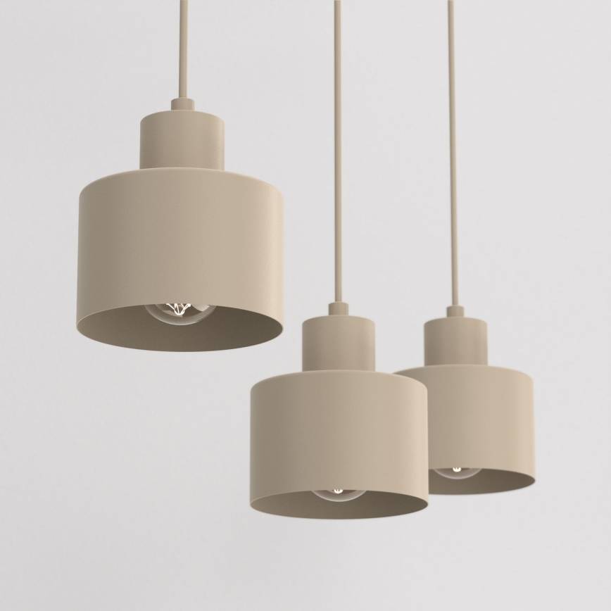 Pendelleuchte mit Kabel PARKLA 3xE27/15W/230V beige