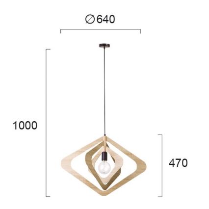 Pendelleuchte mit Kabel ROXIE 1xE27/15W/230V braun