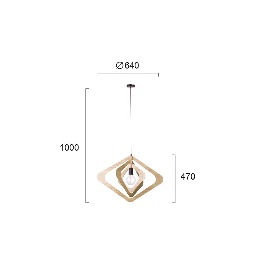 Pendelleuchte mit Kabel ROXIE 1xE27/15W/230V braun