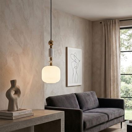 Pendelleuchte mit Kabel ROYAL 1xE27/15W/230V Gold/Weiß