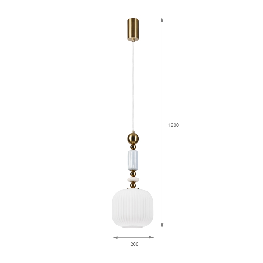 Pendelleuchte mit Kabel ROYAL 1xE27/15W/230V Gold/Weiß