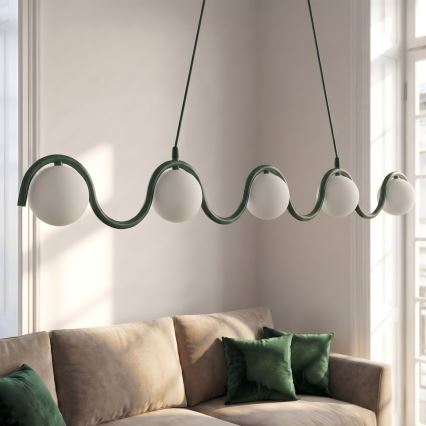Pendelleuchte mit Kabel SINUS 5xG9/8W/230V grün