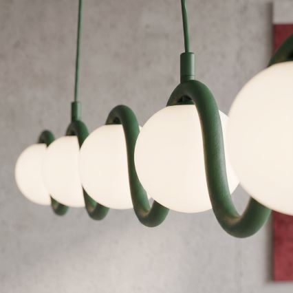 Pendelleuchte mit Kabel SINUS 5xG9/8W/230V grün