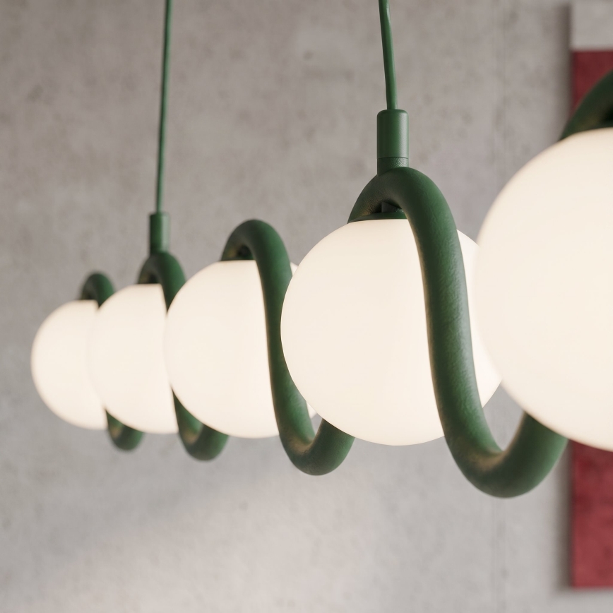 Pendelleuchte mit Kabel SINUS 5xG9/8W/230V grün
