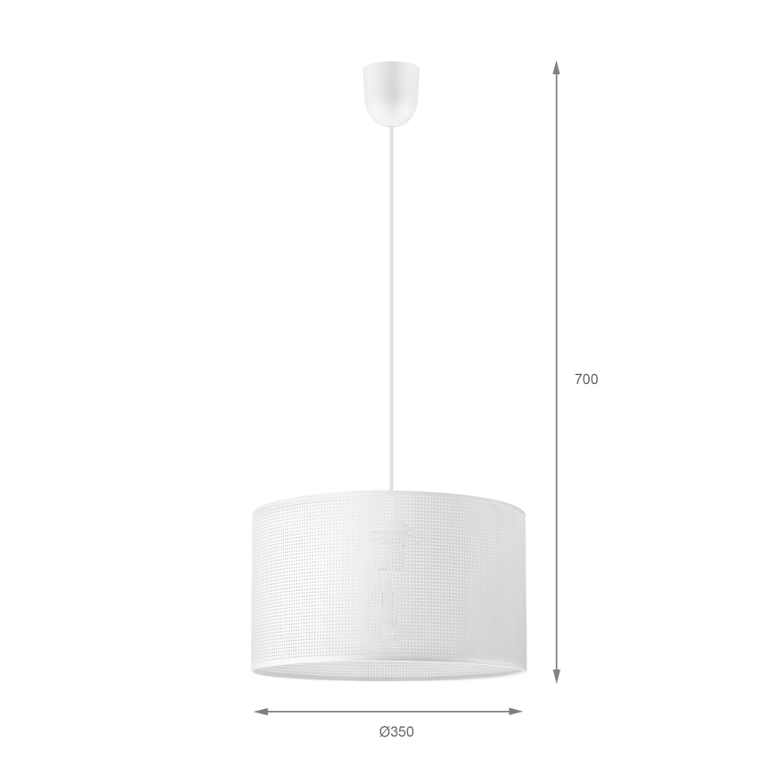 Pendelleuchte mit Kabel SIRJA PLISADO 1xE27/15W/230V Ø 35 cm weiß