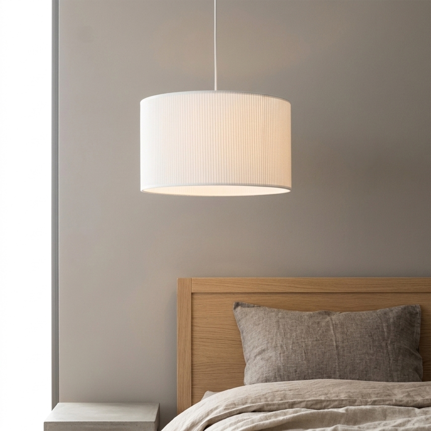 Pendelleuchte mit Kabel SIRJA PLISADO 1xE27/15W/230V Ø 35 cm weiß