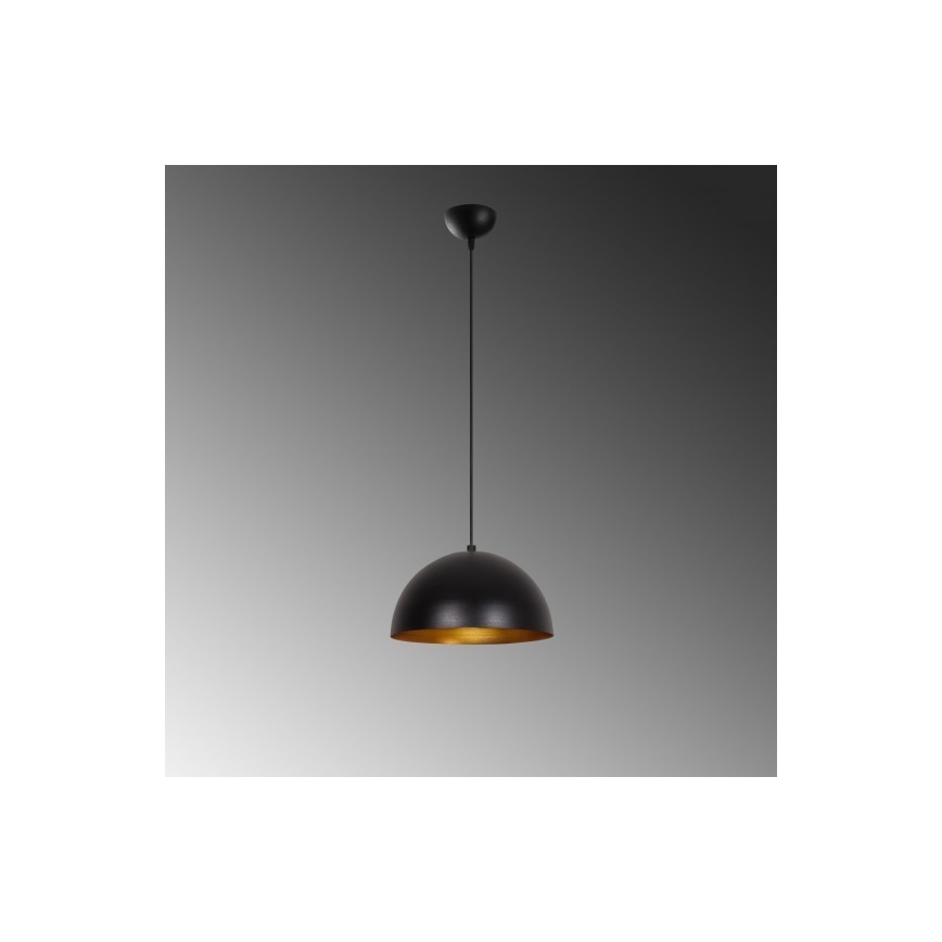 Pendelleuchte mit Kabel SIVANI 1xE27/40W/230V Ø 30 cm schwarz/kupfer