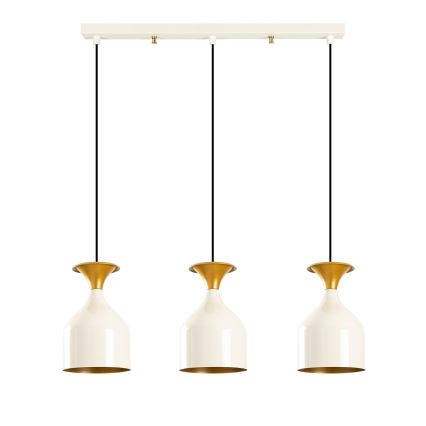 Pendelleuchte mit Kabel SIVANI 3xE27/40W/230V weiß/kupfer