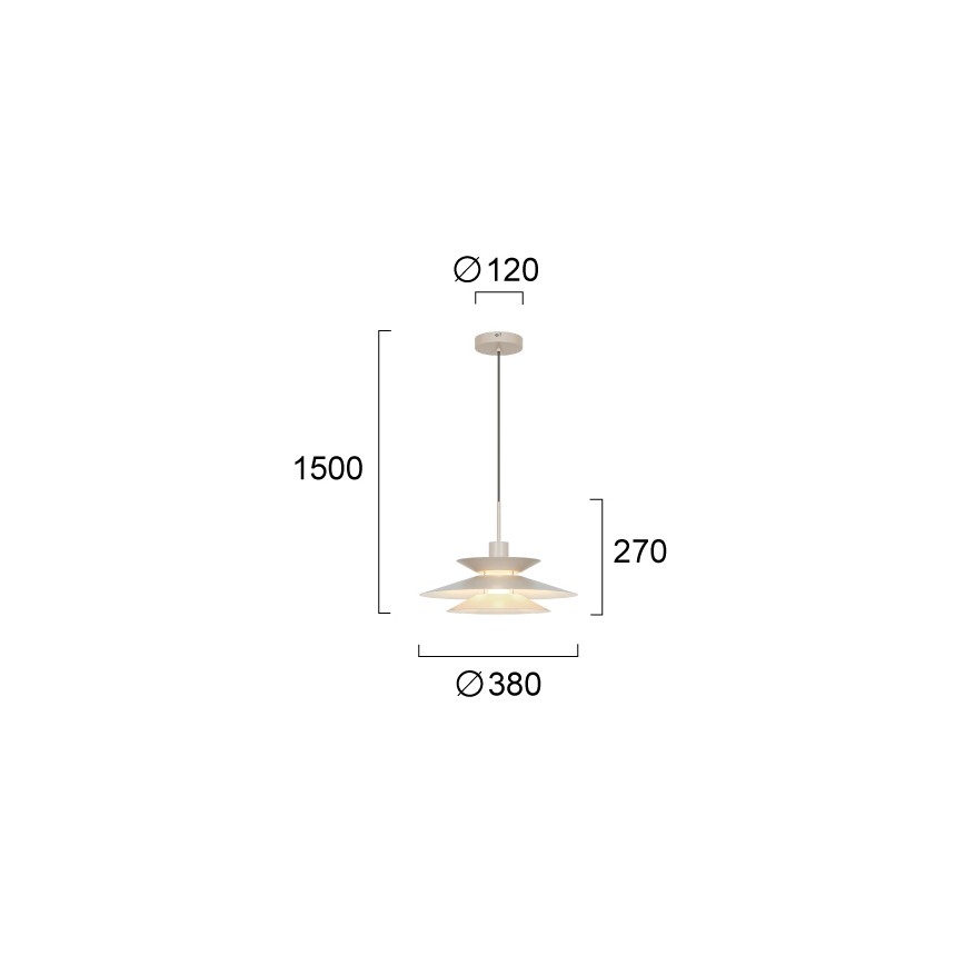 Pendelleuchte mit Kabel STEVI 1xE27/40W/230V beige