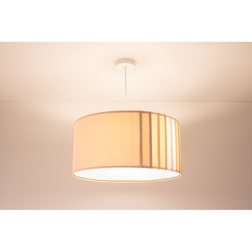 Pendelleuchte mit Kabel STRIPES 1xE27/60W/230V Ø 60 cm beige