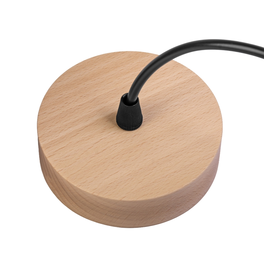 Pendelleuchte mit Kabel WOODNEST 1xE27/15W/230V Kiefer/rauchschwarz