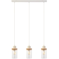 Pendelleuchte mit Kabel WOODNEST 3xE27/15W/230V Kiefer/Creme
