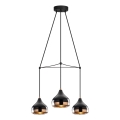 Pendelleuchte mit Kabel YILDO 3xE27/40W/230V schwarz/kupfer