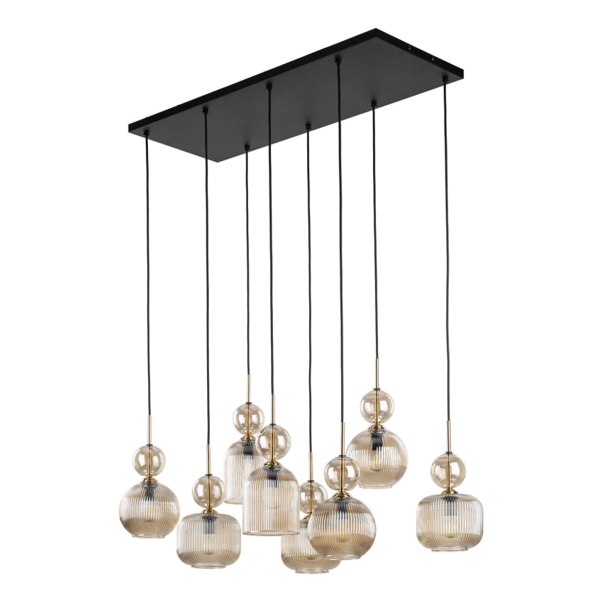 Pendelleuchte mit Kabelabhängung SOPHIA 8xE14/10W/230V schwarz/rauchiges Beige