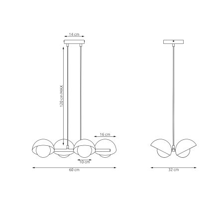Pendelleuchte mit Kabelaufhängung BOOM 4xG9/8W/230V weiß