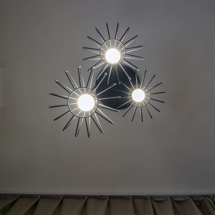 Pendelleuchte mit Kabelaufhängung SOLANO 3xE27/15W/230V schwarz/hochglanzchrom